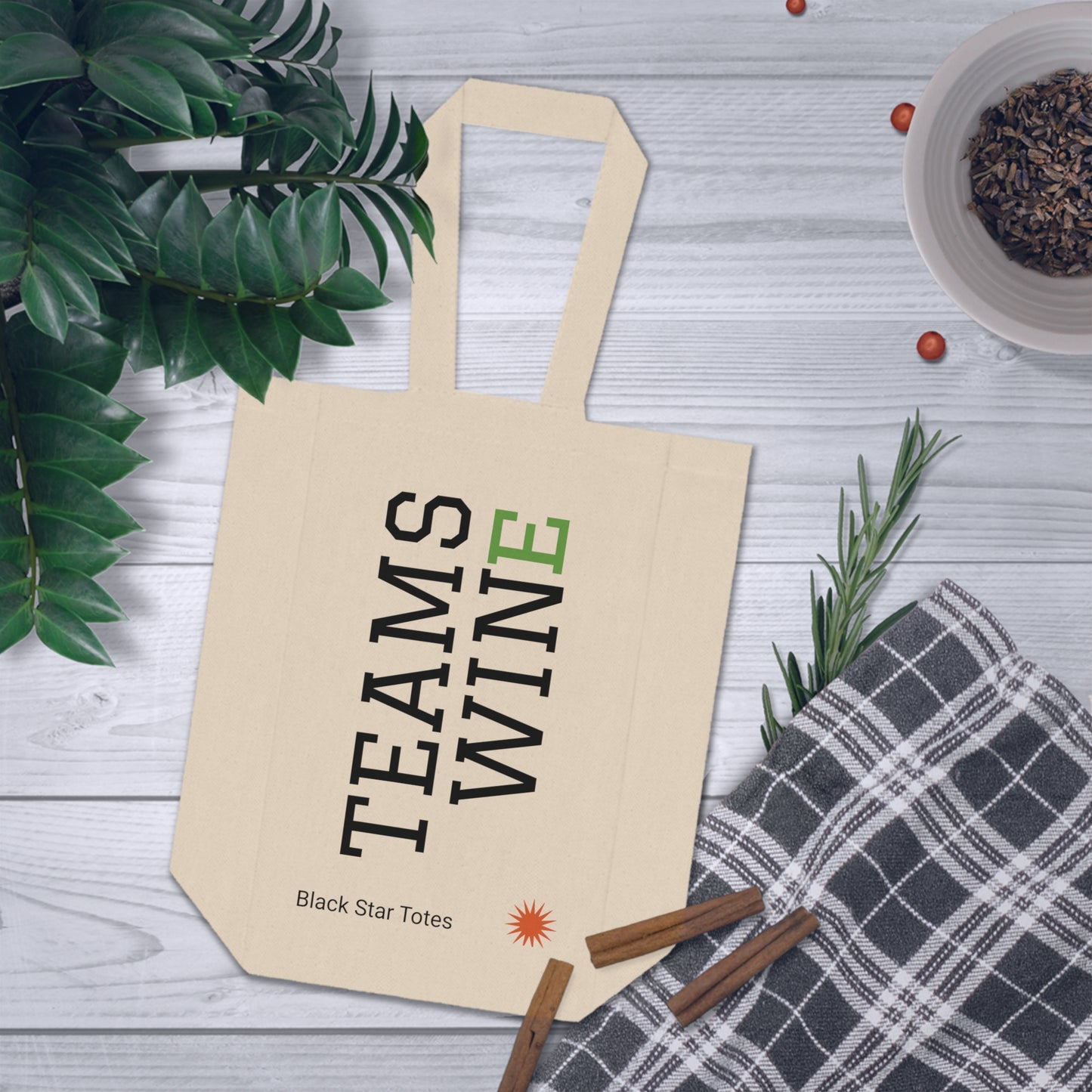 TEAMS WIN Double Wine Tote Bag