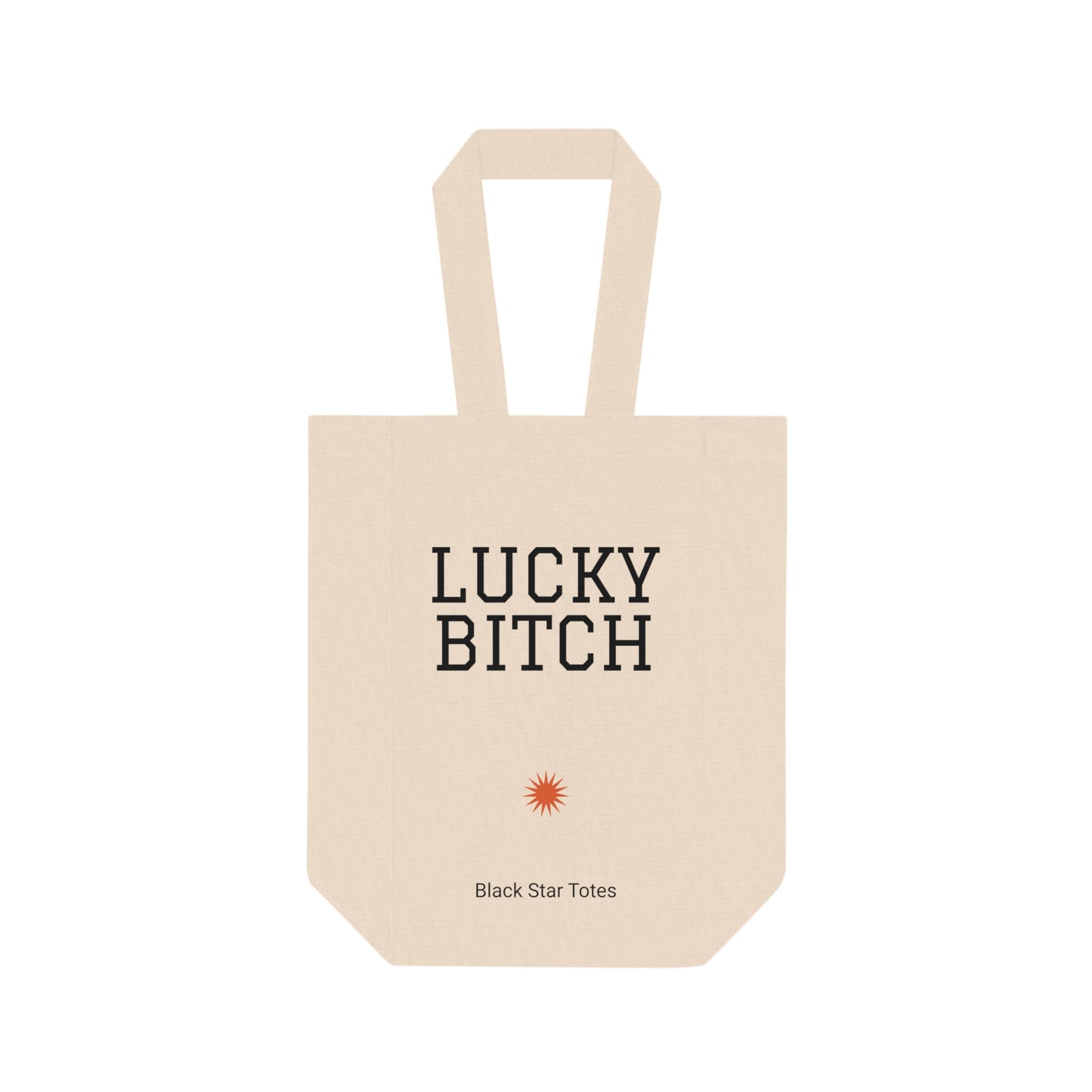 LUCKY BITCH Double Wine Tote Bag