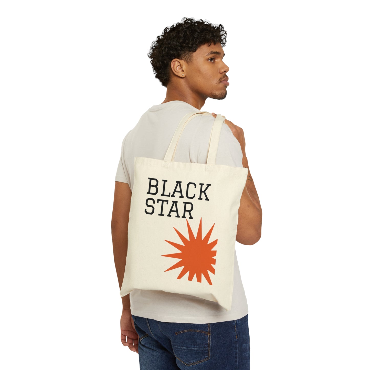 BLACK STAR Cotton Canvas Tote Bag