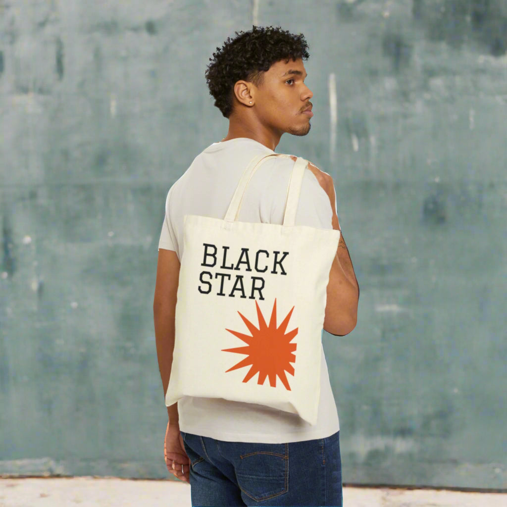 BLACK STAR Cotton Canvas Tote Bag